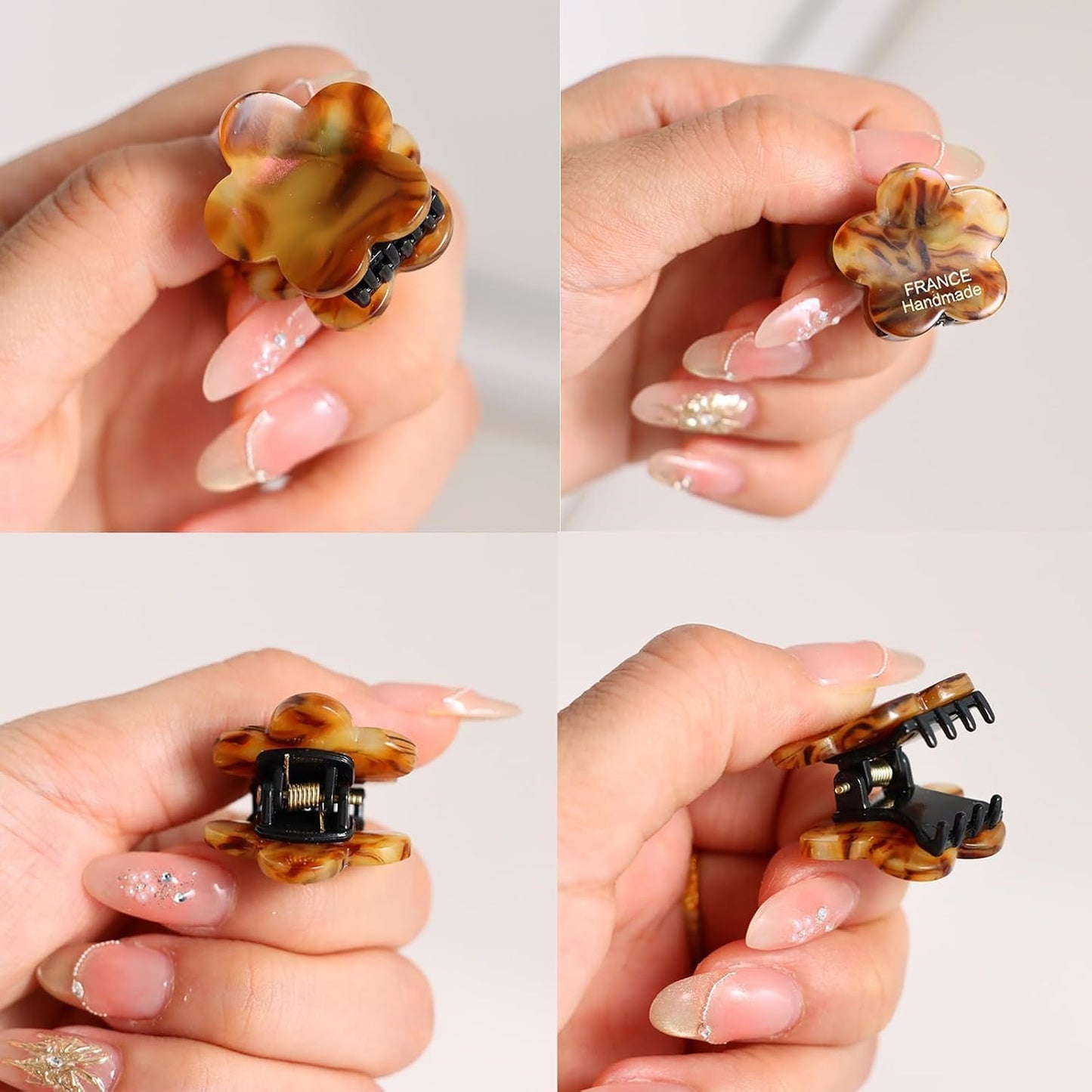 Small Decorative Hair Clips for Women - Cute Flower Mini Claw Clips | 10 Pcs Set for Bangs & Braids