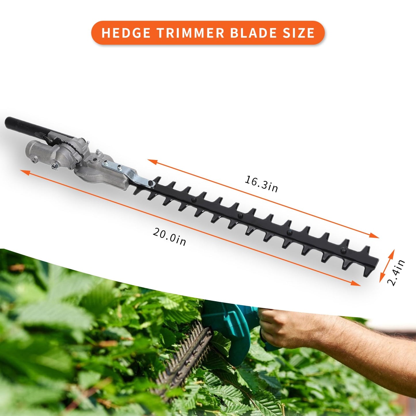 Hedge Trimmer Head, Double Blade Backpack Hedge Trimmer Head, 26mm Hedge Trimmer Blade Attachment Replacement Parts, 65 Manganese Steel Aluminum Alloy Hedge for Brush Cutters