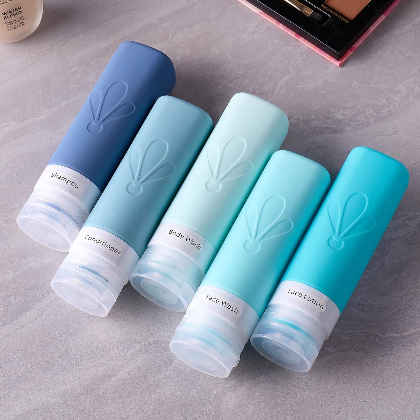 Travel Bottles for Toiletries - TSA Approved 3oz Silicone Squeezable Tubes | BPA Free Leak Proof Travel Essentials