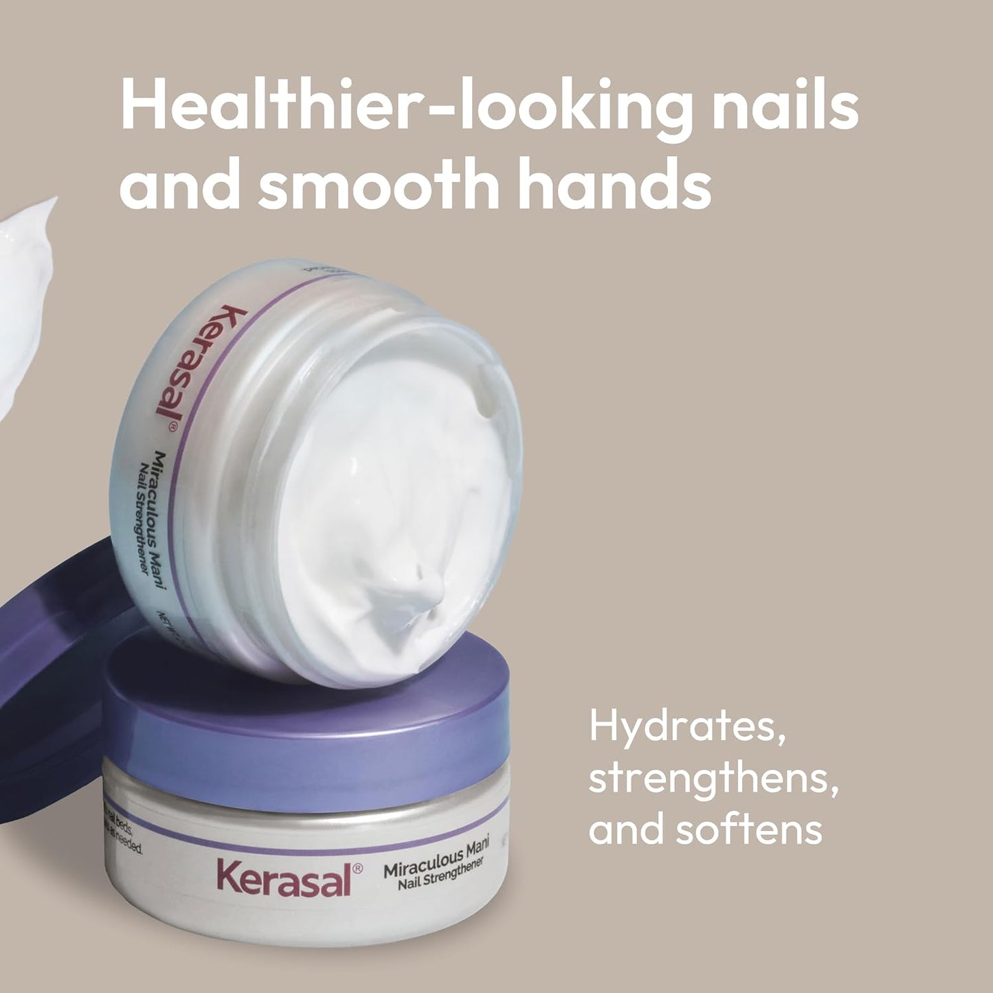 Kerasal Nail Strengthening Cream - Hydrolyzed Keratin & Shea Butter, 2 Oz | Repair & Nourish Nails