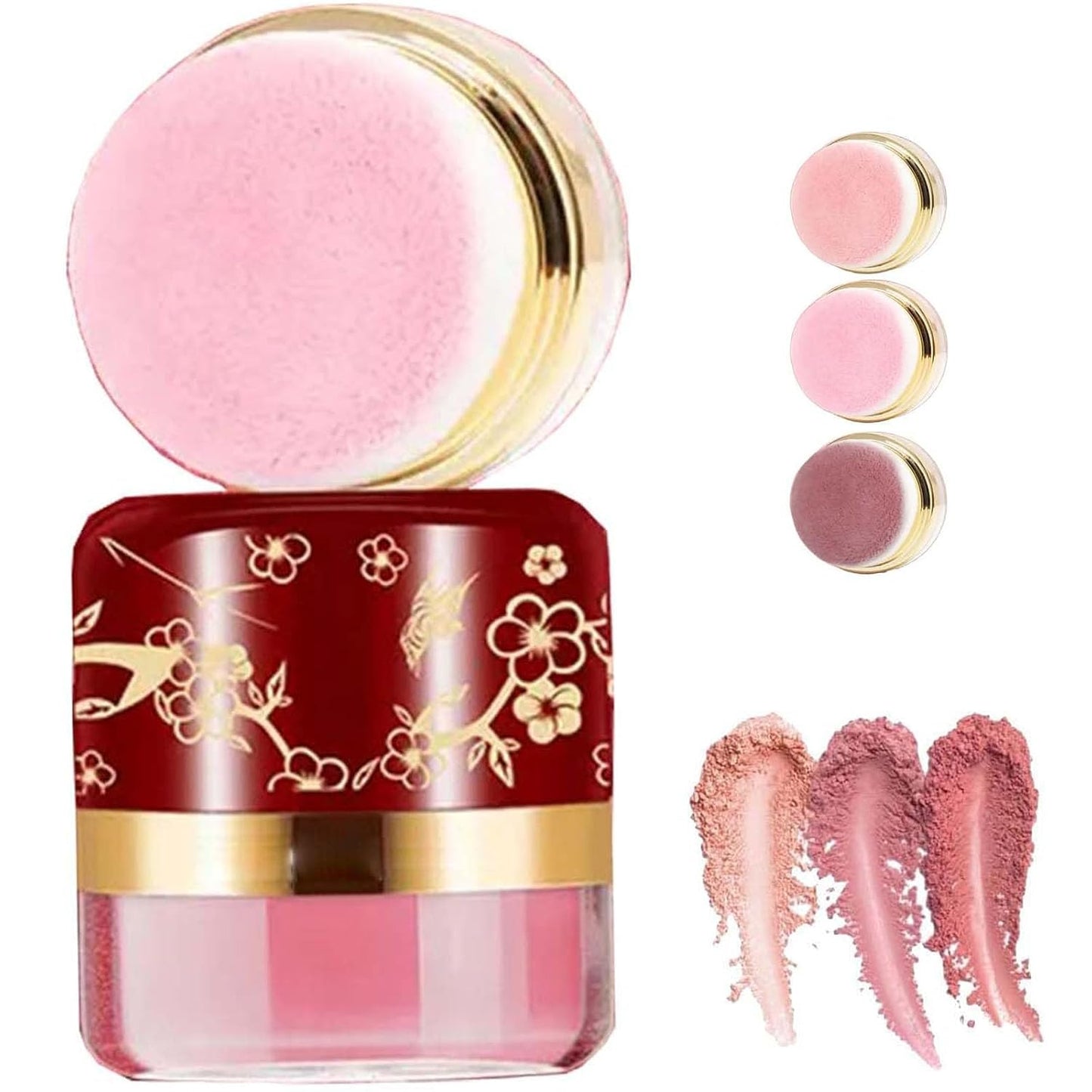 Effortless Radiance Blush Set - 3-Piece Makeup Kit with Built-In Mirror | Natural-Looking for All Skin Tones