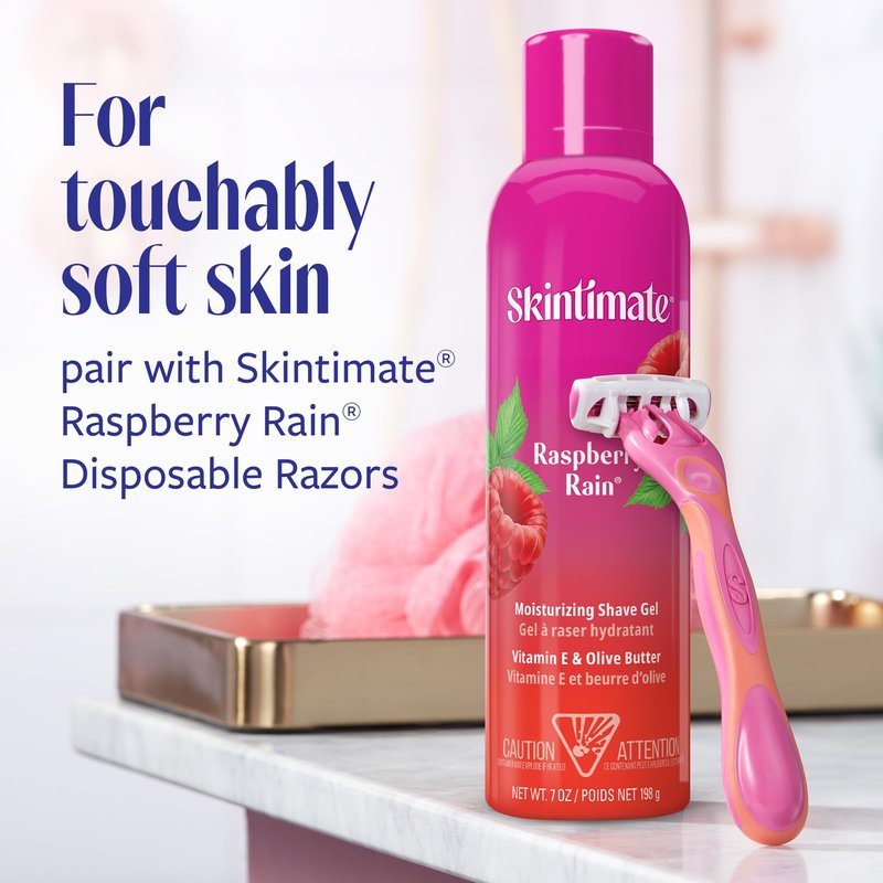 Skintimate Raspberry Rain Shave Gel for Women, 3 Pack | Skintimate Shaving Cream for Women, Womens Shaving Cream, Shave Cream, Shaving Foam, Womens Shave Gel, Pack of 3, 7oz each