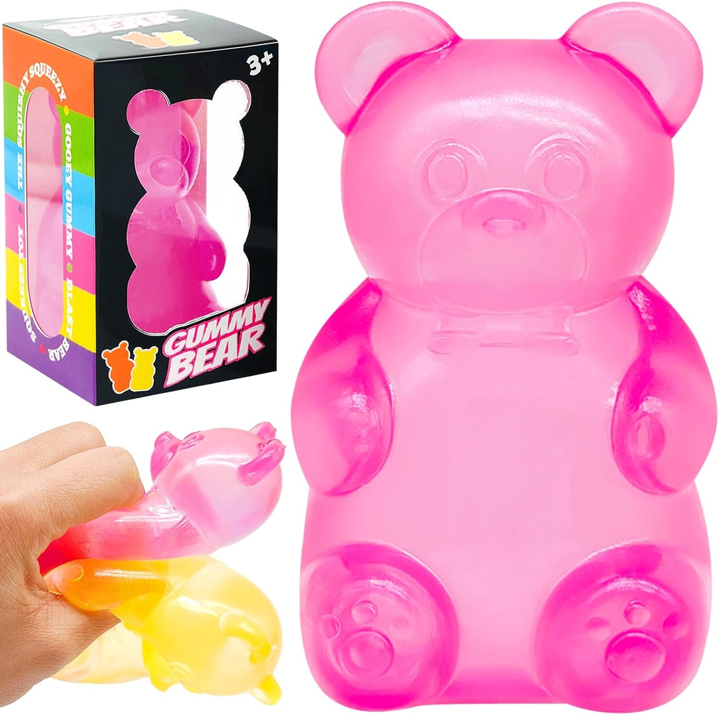 Squishy Stress Cube | Fidget Toy for Kids & Adults - Stretchy Diamond Malt Sugar Ice Cube for Anxiety Relief