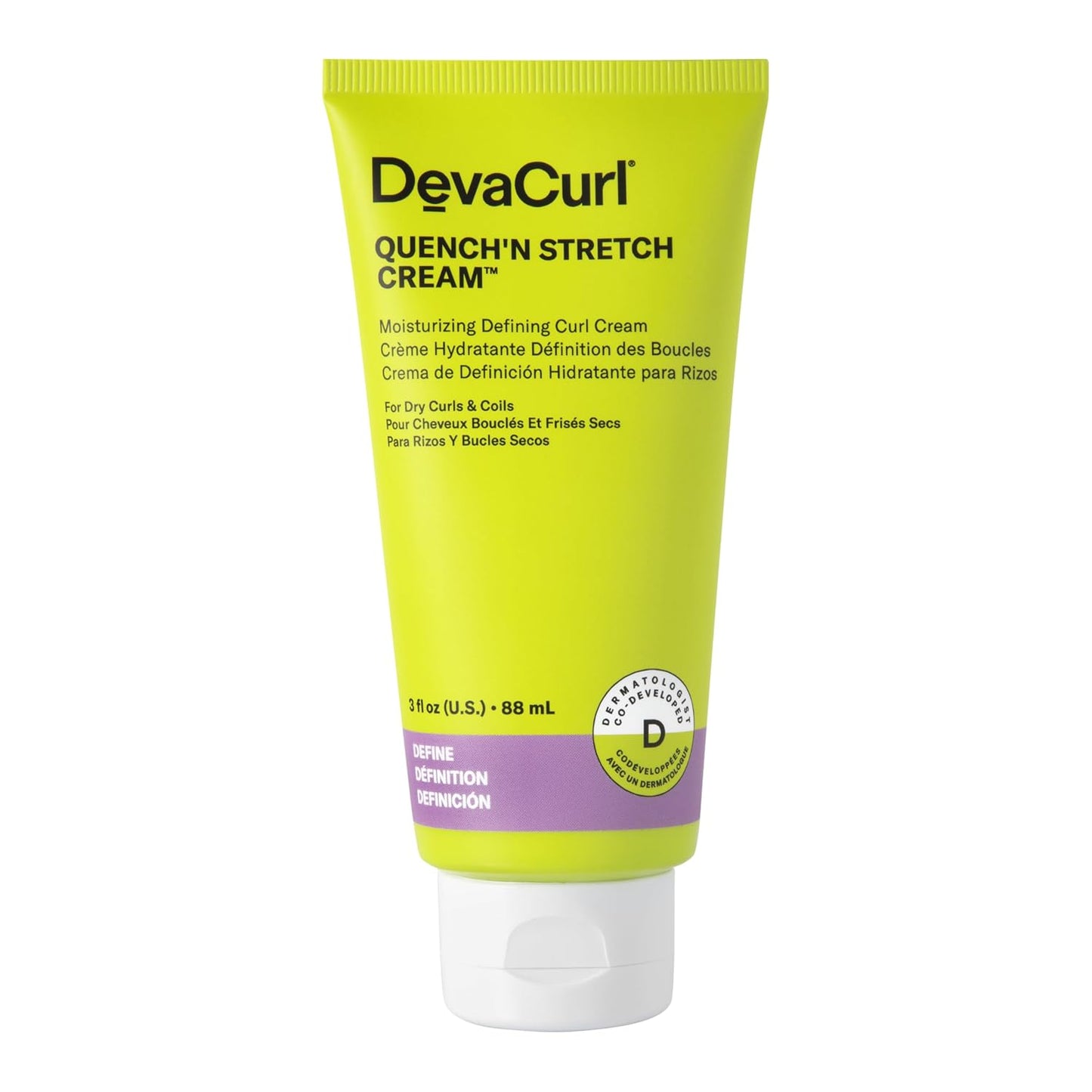 DevaCurl Quench'n Stretch Cream - Moisturizing Curl Defining Cream | Non-Crunchy, Non-Stiff Formula