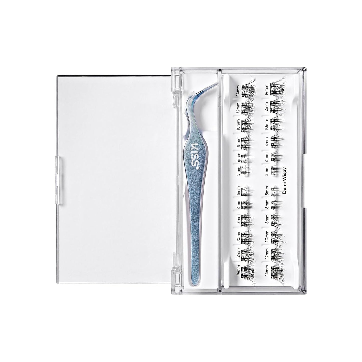 Kiss Impress Falsies Eyelashes - Long Lasting Self-Adhesive Demi Wispy Clusters | 5-Day Wear, Light Volume (5-14mm)