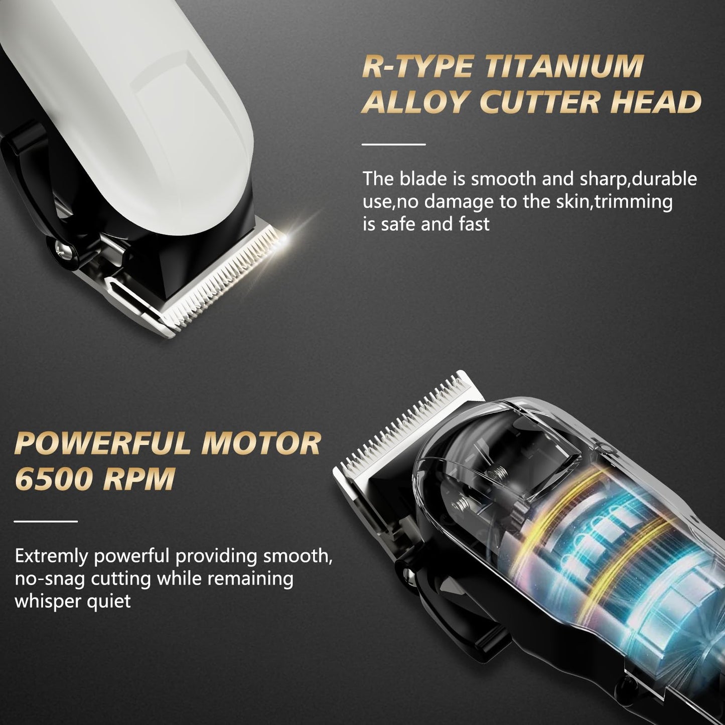 RUIM Professional Hair Clippers for Men, Cordless & Corded Barber Clippers, Rechargeable Haircut Kit with Adjustable Lever & Guide Combs for Home Hair Cutting and Grooming