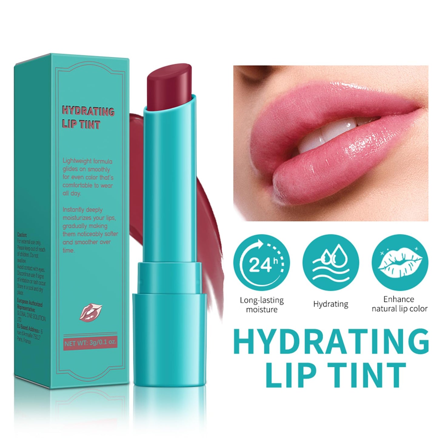 Loobexery 4 Pcs Lip Tint Hydrating, Moisturizing Tinted Lip Balm, Long-Lasting Waterproof Lip Gloss Lipstick Set, Natural Lip Moisturizer with Vitamin E, Non-Stick Cup Lip Tint Stain (01#)