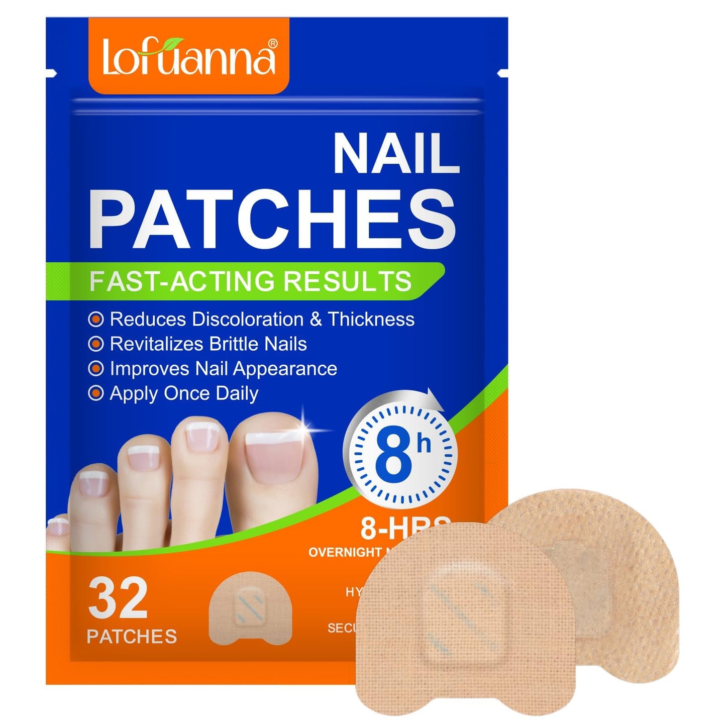 Nail Care Extra Strength - 32 Pcs Nighttime Nail Patches, Overnight Toe Nail Care for a Healthy Appearance, 8-Hour Moisturizing & Nourishing for Toenail, Suitable for Women & Men (1PC)