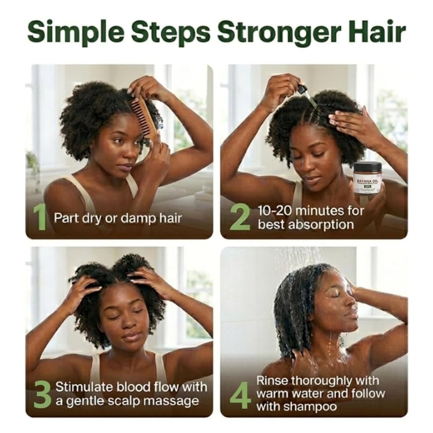 Batana Oil for Hair Growth - 100% Pure Hydrating Oil for Thicker, Stronger Hair | 2PCS