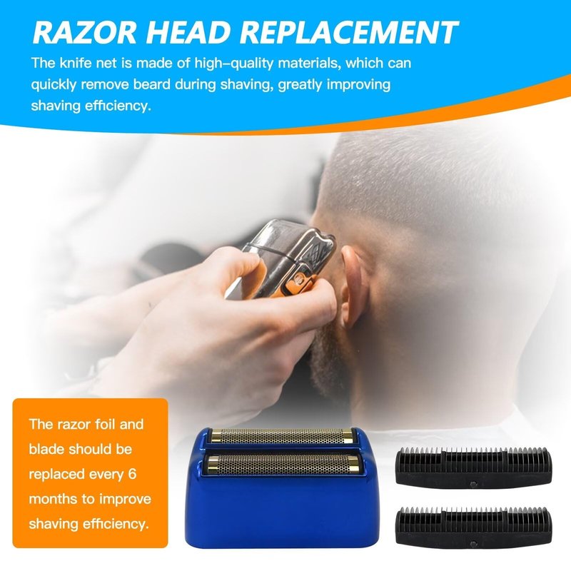 Xspeedonline Replacement Shaver Foil Double Foil Head with 2X Cutters for PRO FXRF2G - Blue