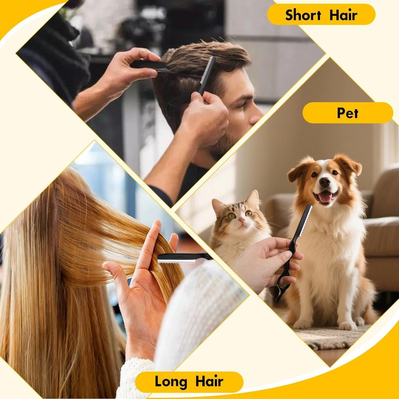 SPEEDWOX Hair Thinning Styling Razors for Cutting Hair with Replacement Blades Stainless Steel Hairs Cutting Tool Razor Combs for Salon & Home Hairs Styling Thinning Razor Set
