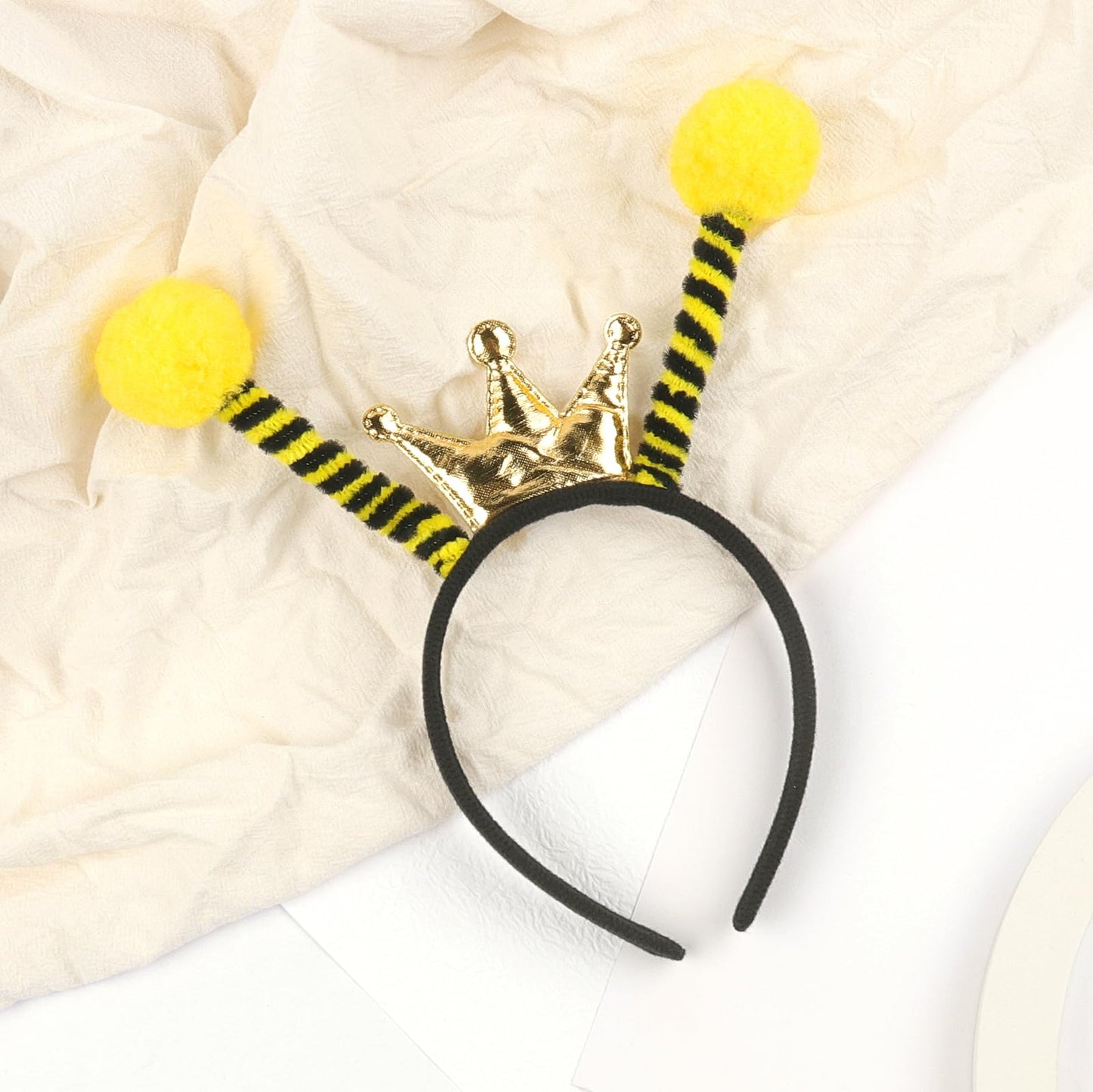 SARATA Bee Headband Bug Antenna Headband for Party Favor, Yellow Bee Antenna Headbands for Halloween, Christmas