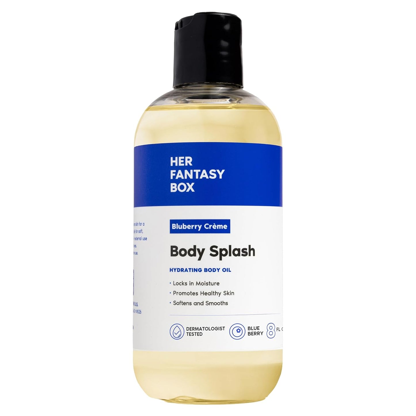 Body Splash Blueberry Crème Fragrance Oil - Fruity Vanilla & Citrus Scent, Lightweight Hydrating Vegan Oil