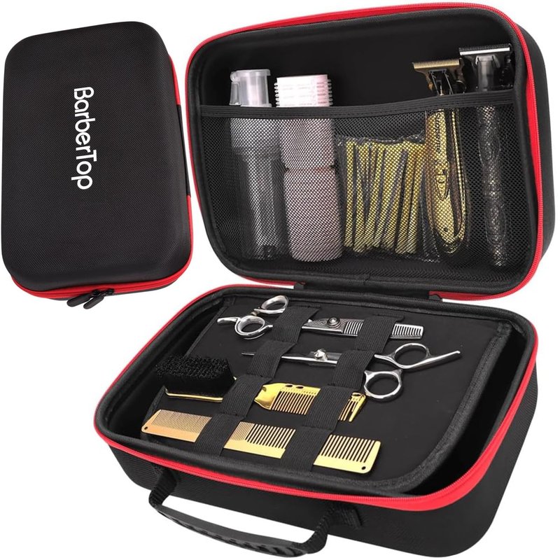 Barber Tool Bag, 12x7x5 inch Case Compatible with Hair Clipper Barber, Clipper Bag for Barbers,Travel Storage Organizer for Comb Cutting Guide, Clipper Blade Oil, Cleaning Brush and Other Grooming Kit