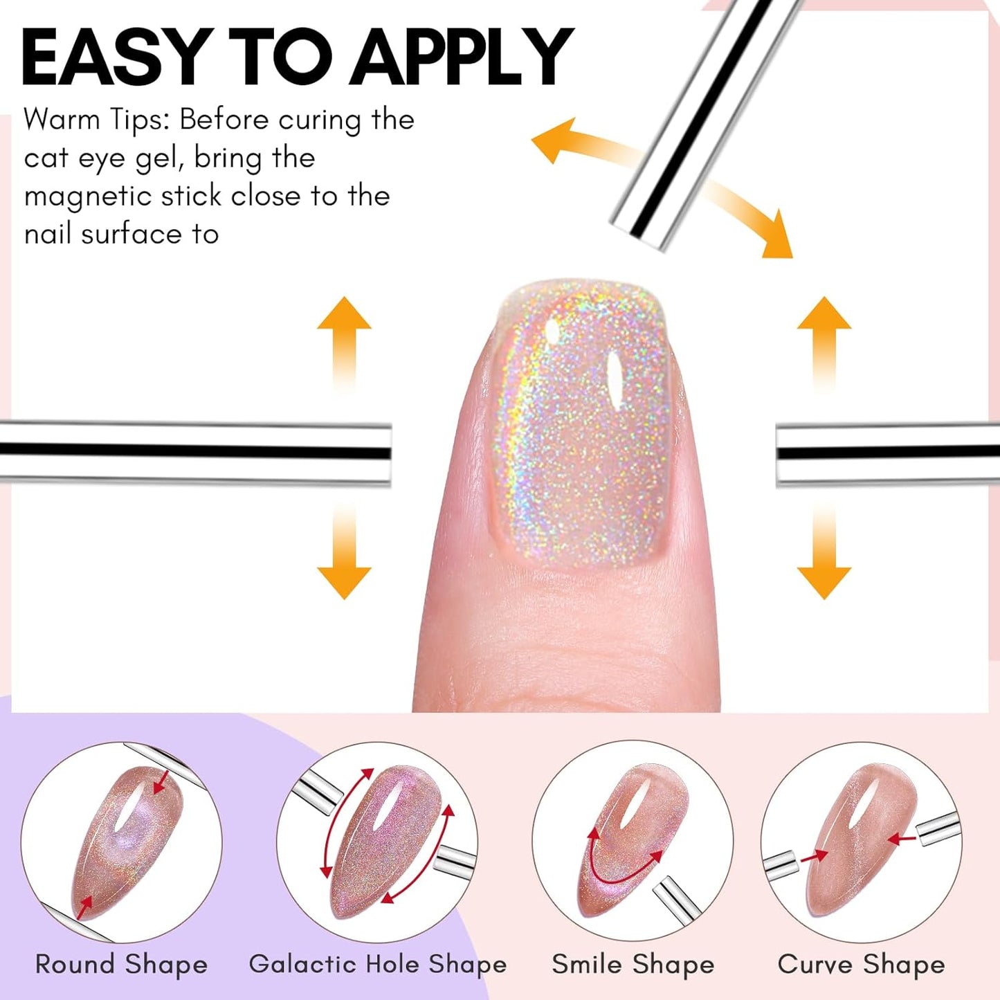 Rainbow Cat Eye Gel Nail Polish - 9D Holographic Glitter Soak Off UV/LED Gel for Stunning Nail Art | 10ml