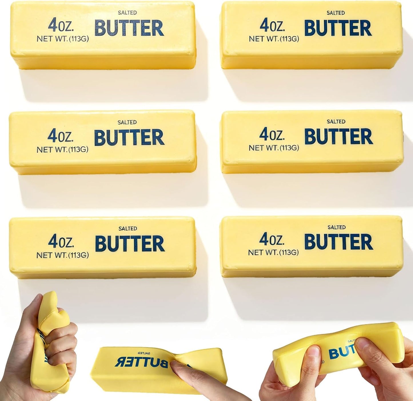 Butter Squeeze Toy - Slow Rising Soft Sensory Fidget Ball for Stress Relief | 3PCS Cute Realistic Butter Stick