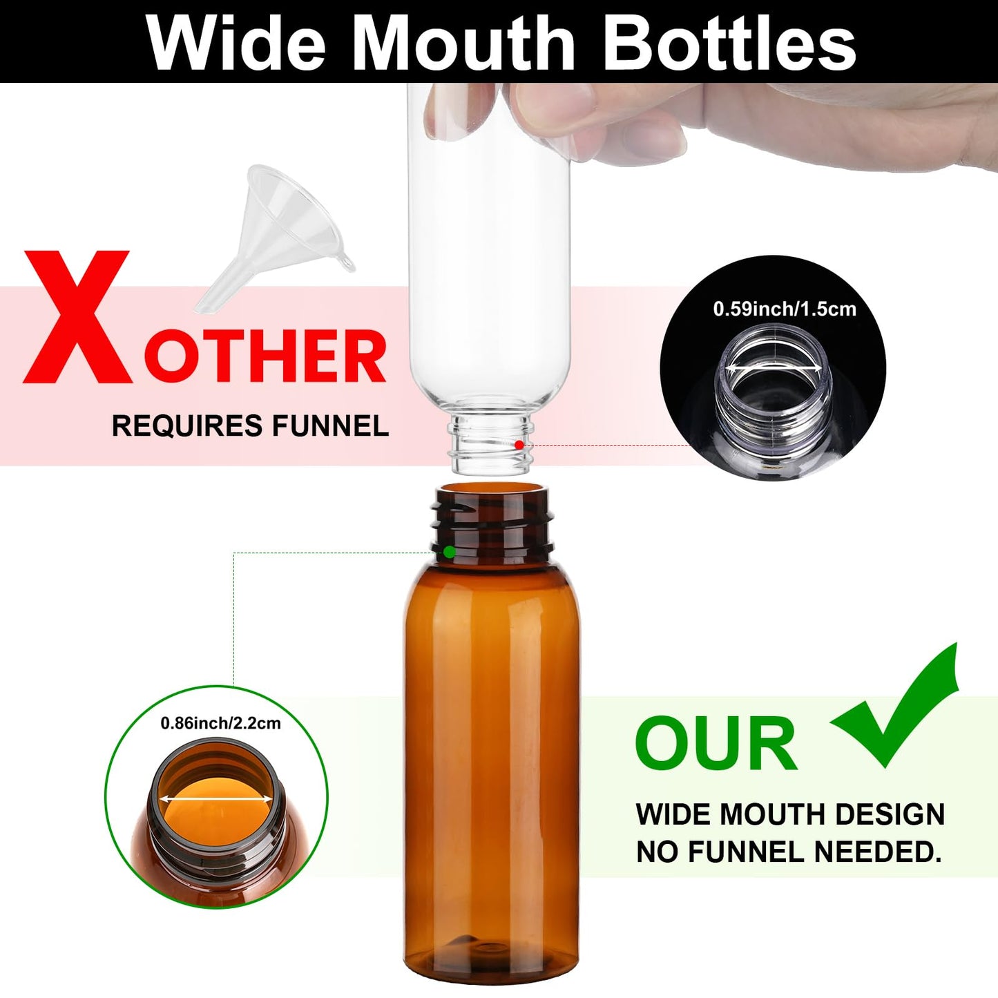 Decorniqu 6 Pack 3.4oz Travel Bottles for Toiletries Leak Proof Travel Size Toiletries Wide Mouth Containers TSA Approved Squeeze Bottles with Flip Cap for Shampoo Conditioner Body Wash Lotion(Brown)