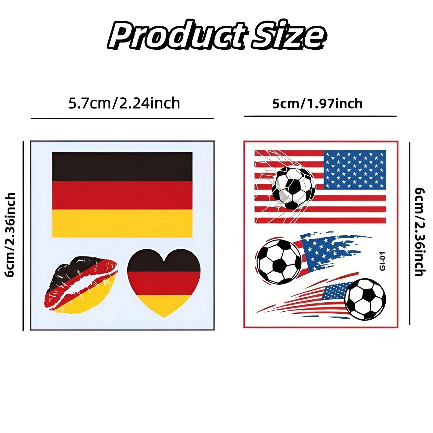 60PCS 20 Sheets World Cup Temporary Tattoo Sticker for Soccer Fans, 10 Country Flags Tattoos Sticker for all Ages Boy Girl Teen, Soccers Party, Game Days, Watch Parties, Waterproof Sweat Proof Vinyl
