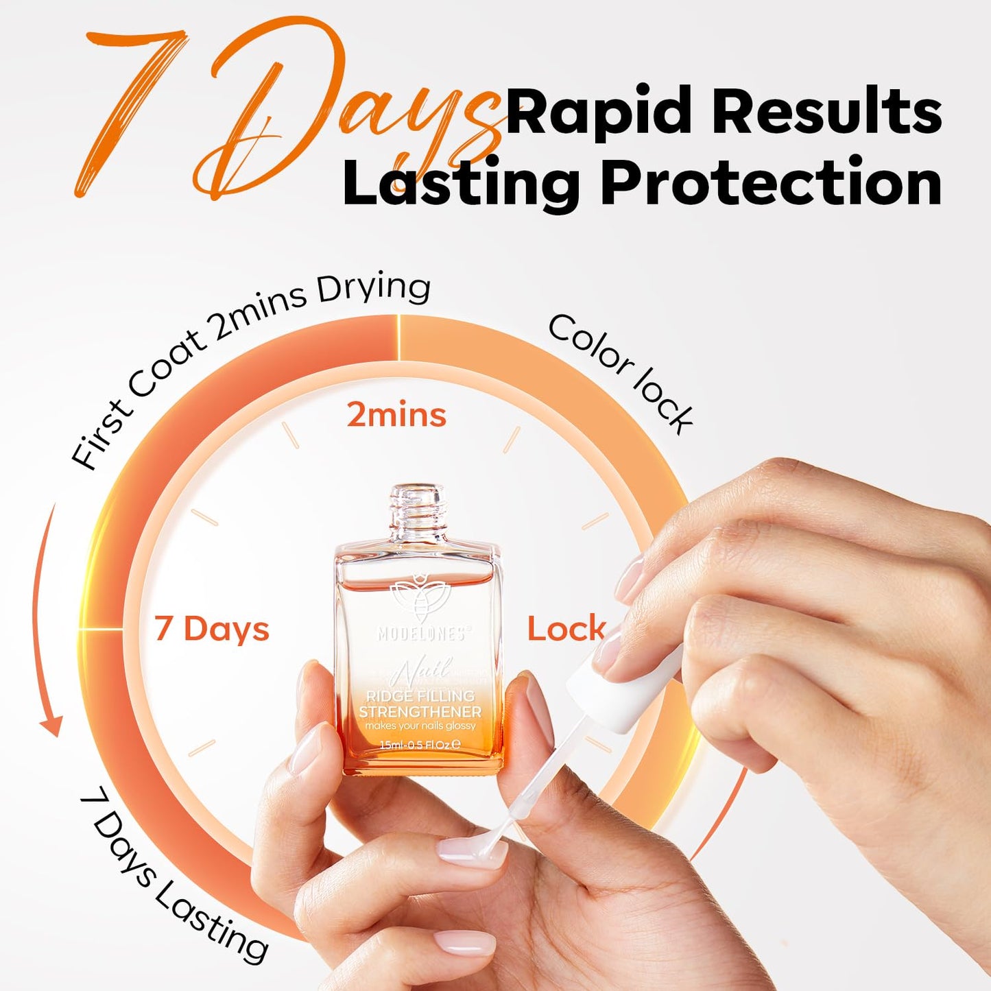 modelones Nail Strengthener and Growth Clear Nail Polish Nail Repair for Damaged Nails Hardener Extra Strong and Growth Natural Nail Care Gifts for Women Concealer Polsih 15ml