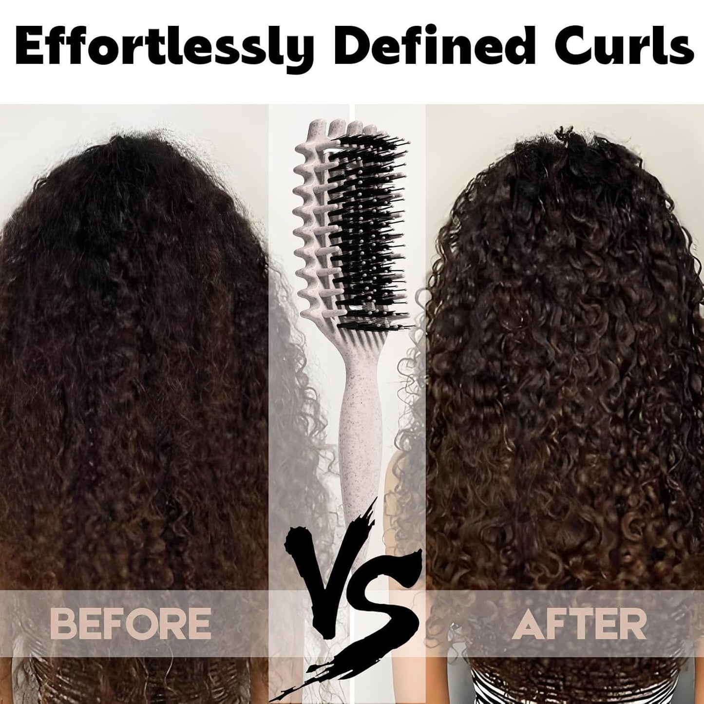 Curly Hair Brush - Candybrush Curl Defining Tool for Detangling & Shaping | Ideal for Wet & Dry Hair (Black)