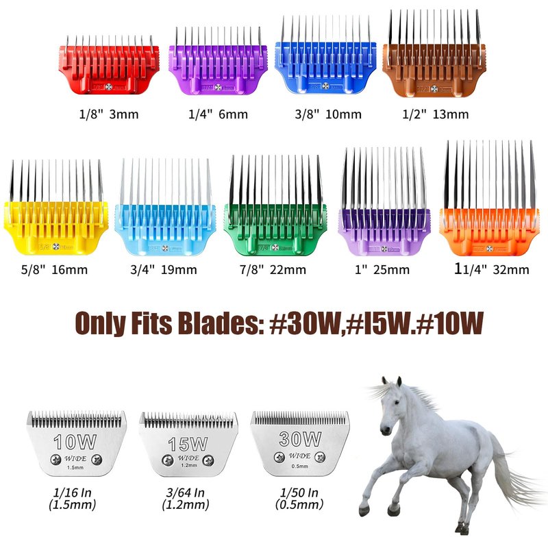 MEMIRY Wide Clipper Guard Attachment for A5 Type Wide Blade, Compatible with Andis, Wahl, Oster, Pet Grooming Attachment, Stainless Steel Professional Comb (32mm or 1 1/4")
