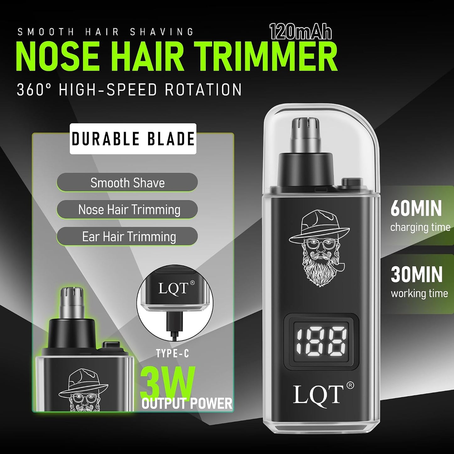 Cordless Hair Clipper & T-Blade Beard Trimmer Set - LED Display, Quiet Motor, Ergonomic Design, Rechargeable Grooming Kit for Men