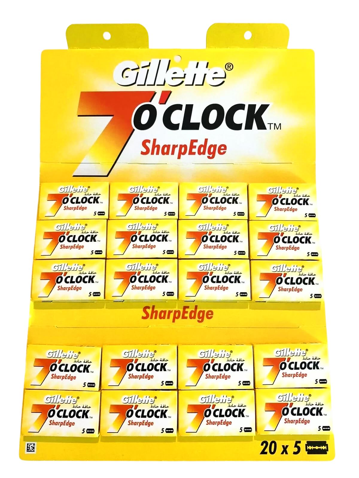 P&G Gillette 7 O Clock 100 Razor Blades, Yellow