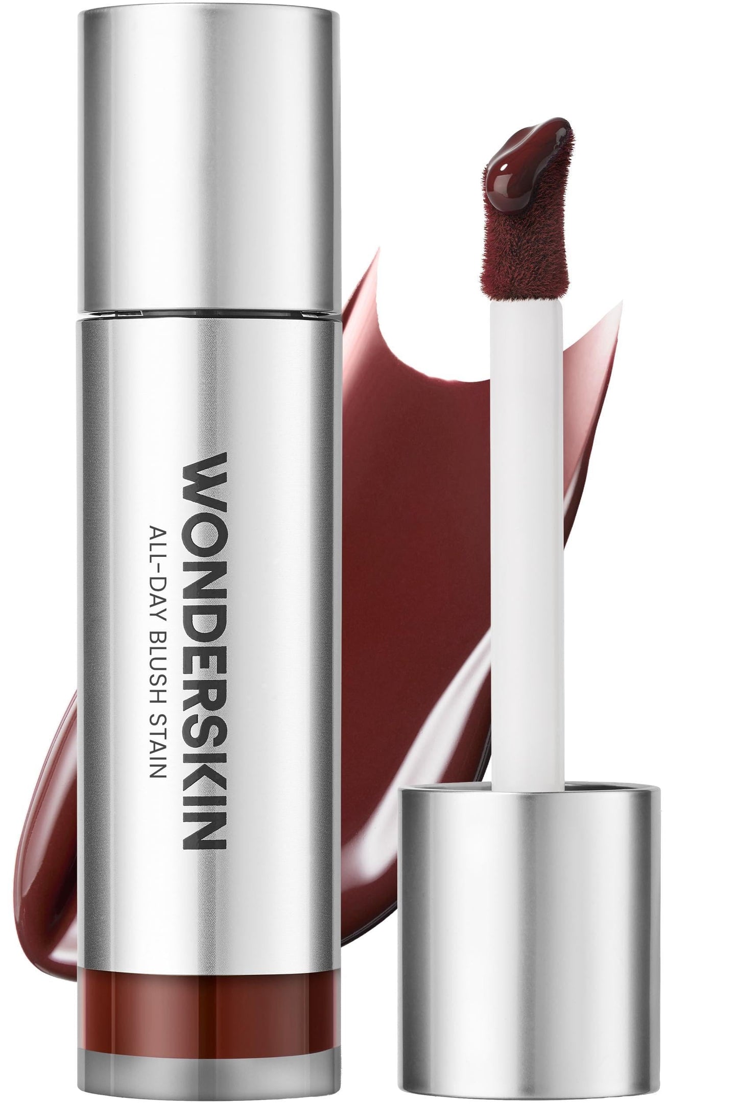 Wonderskin Liquid Blush Stain - Wonder Blading All-Day Blush Stain, Buildable Cocoa Red Cream Blush Tint for Cheeks, 12HR Transfer-Proof Natural Glowy Finish, Water-Resistant (Toasty)