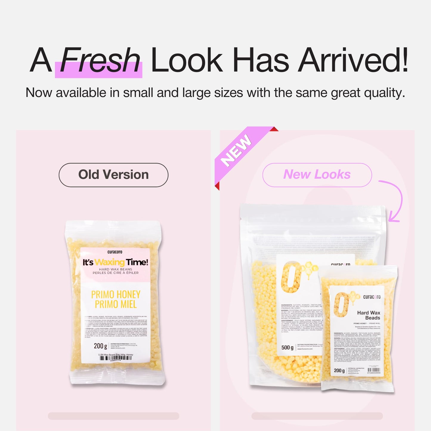 Curacoro Italian Wax Beans - 200g Hard Wax Beads for Full Body Hair Removal on Face, Body, Brazilian, Bikini, Legs, Underarms, Skin-Friendly Waxing Beads for Women & Men, Made in Italy (Honey)