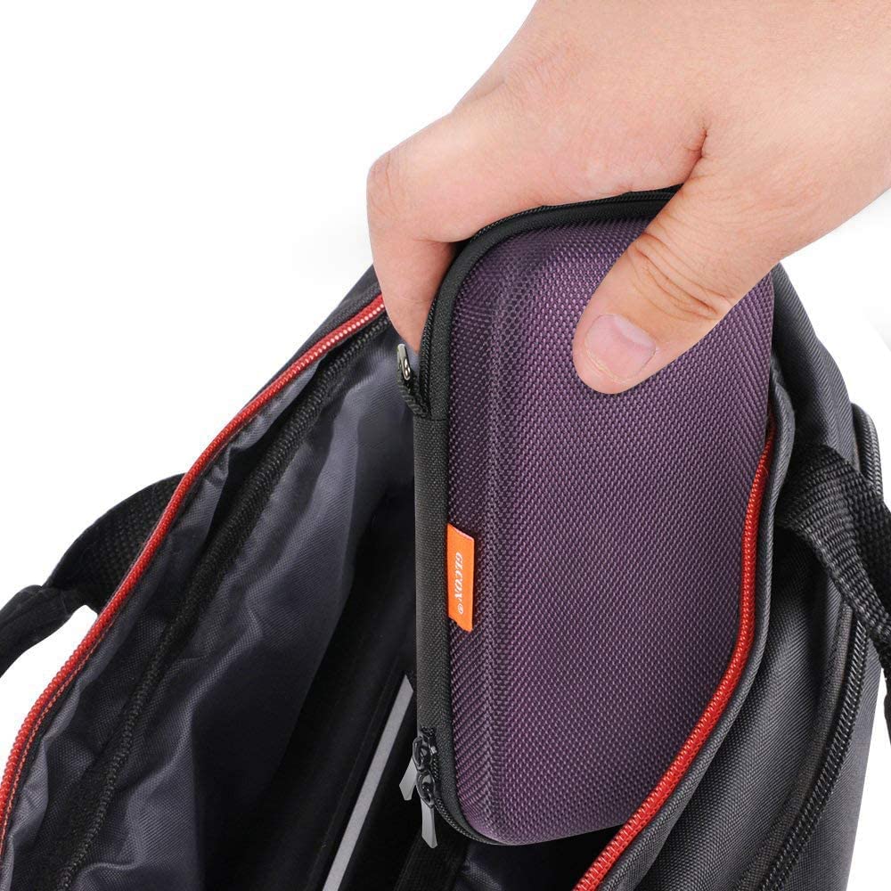 Hard EVA Carrying Case - GLCON Protective Electronic EVA Storage Case for Power Bank, Charger, Earbuds, Cell Phone, Battery - Portable Small Travel Bag with Mesh Inner Pocket + Zipper Enclosure