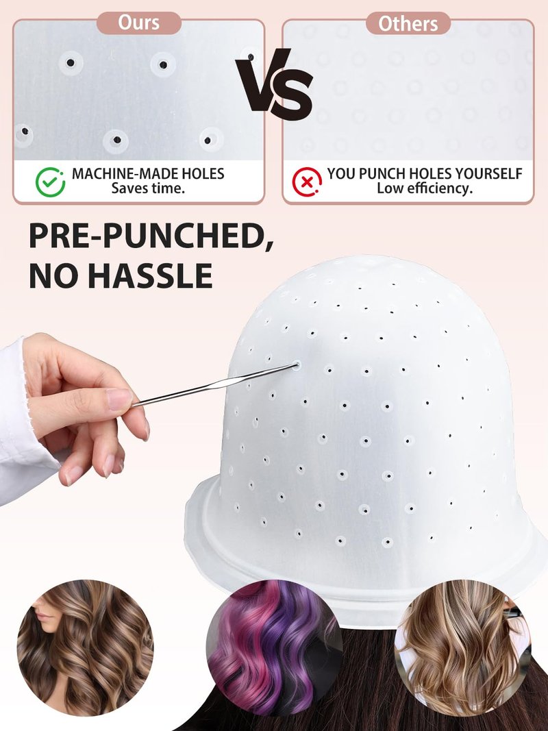 12PCS Hair Bleach Highlighting Kit - Includes Dye Brush, Bowl, Silicone Cap, Gloves | At-Home Hair Coloring Supplies