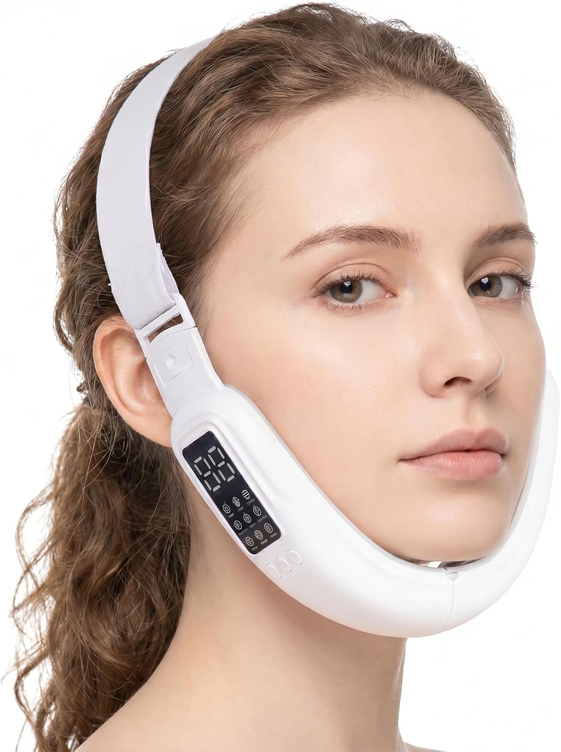 Electric Double Chin Device - V-Face Sculpting Machine with 8 Modes & 15 Intensities | Smart V-Line Shaping Tool