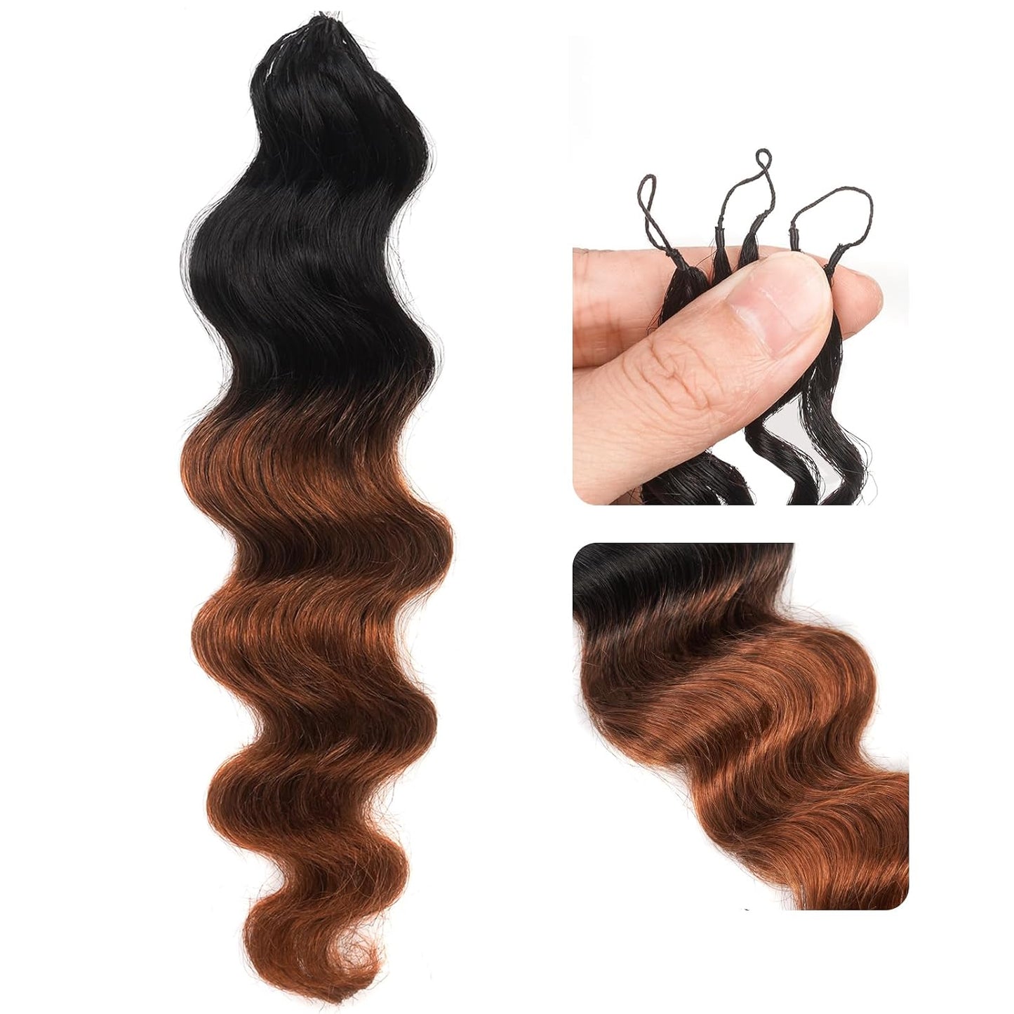 ToyoTress Ocean Wave Crochet Hair - 10 Inch Invisible Knotless Deep Curly Braiding Hair | Natural Color, 250G