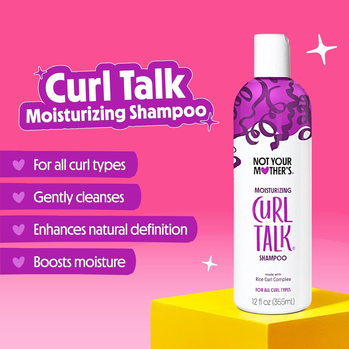 Not Your Mother's Curl Talk Shampoo & Conditioner Set - Hydrating Duo for All Curl Types | 12 fl oz (2 Pack) - Control Frizz & Enhance Shine