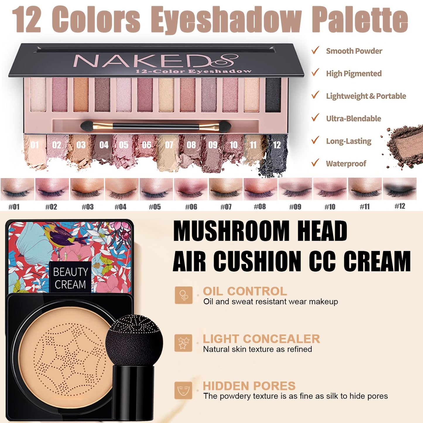 Makeup Kit for Women - All-in-One Travel Gift Set with Eyeshadow, Foundation, Lipstick & More | Complete Beauty Essentials