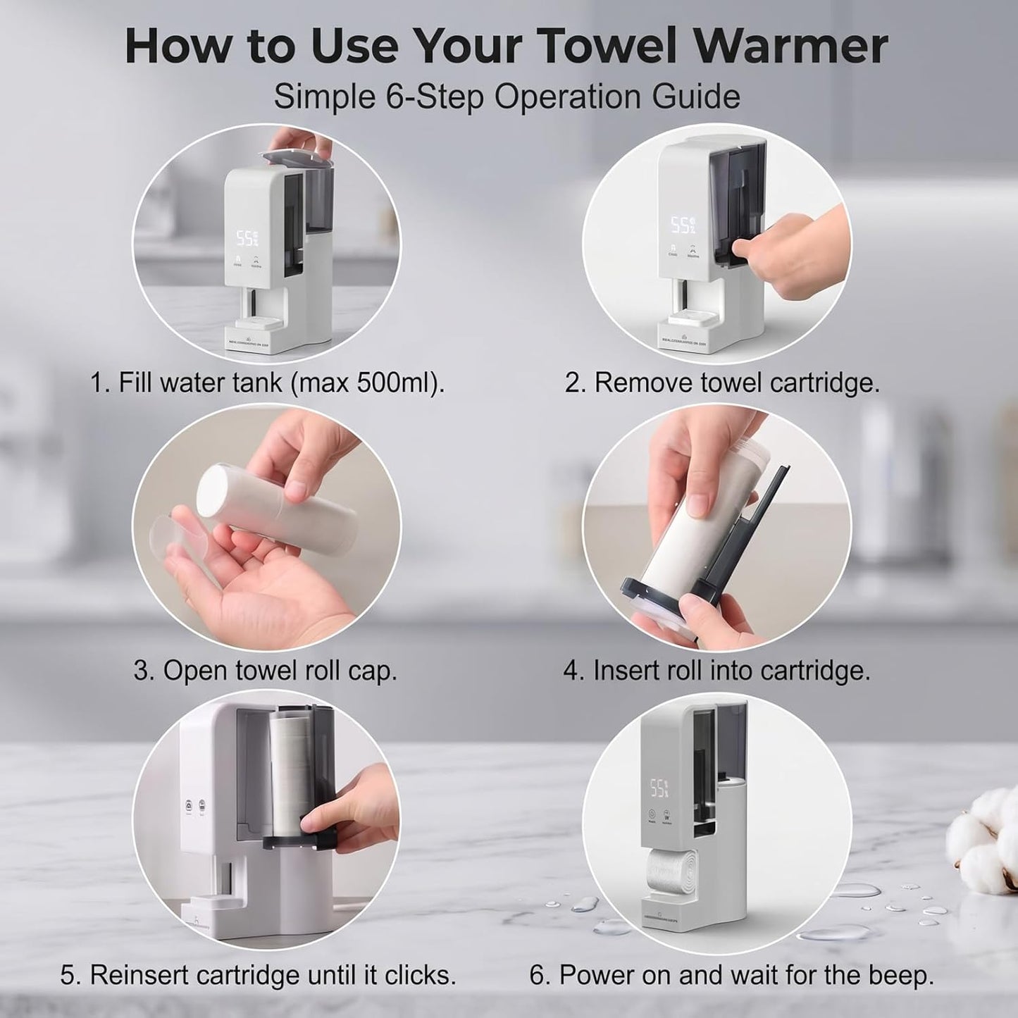 Hot Towel Warmer - Professional Disposable Spa Towel Dispenser with 100 Towels | Efficient Heating