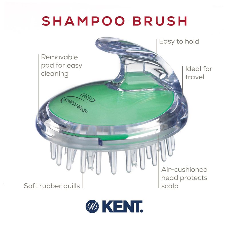 KENT SH1 MNT Scalp Scrubber Hair Brush and Scalp Exfoliator Brush for Distributing Shampoo and Conditioner, Shower Scalp Massage Tool and Hair Growth Brush Shower Brush with 42 Soft Rubber Bristles