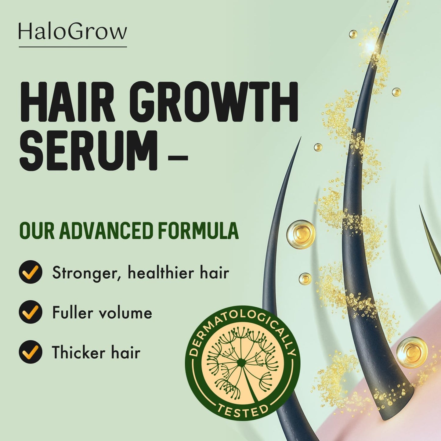 Halogrow Hair Growth Serum Spray for Women & Men Hair Loss – Biotin & Caffeine, Anti-Thinning Hair Regrowth Oil, Advanced Thickening Formula – 1.7 fl. oz./ 50 ml