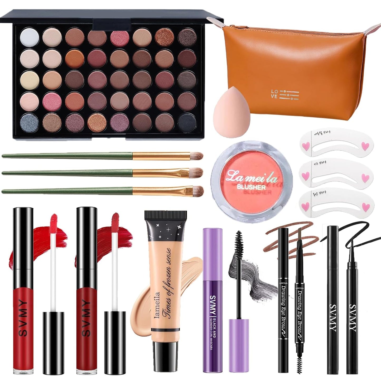 Makeup Set for Women - Complete Makeup Kit for Beginners & Pros | Travel-Friendly, Versatile Palette & Lip Gloss