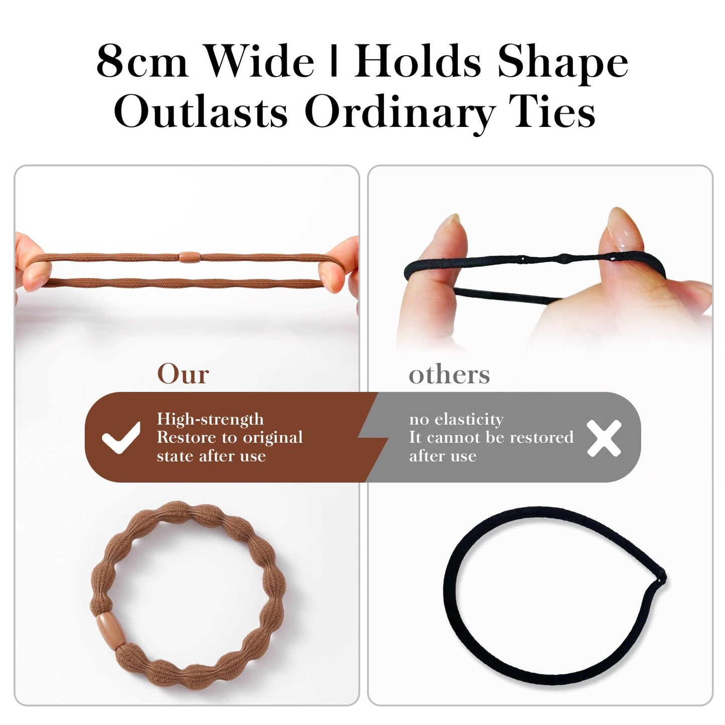 CZZXI - 30Ct Large Hair Ties & Ponytail Holders for Thick Hair (2.2" x 0.32"), 3X Strong Hair Ties, All-Day Comfort, Hair Accessories for Women & Men