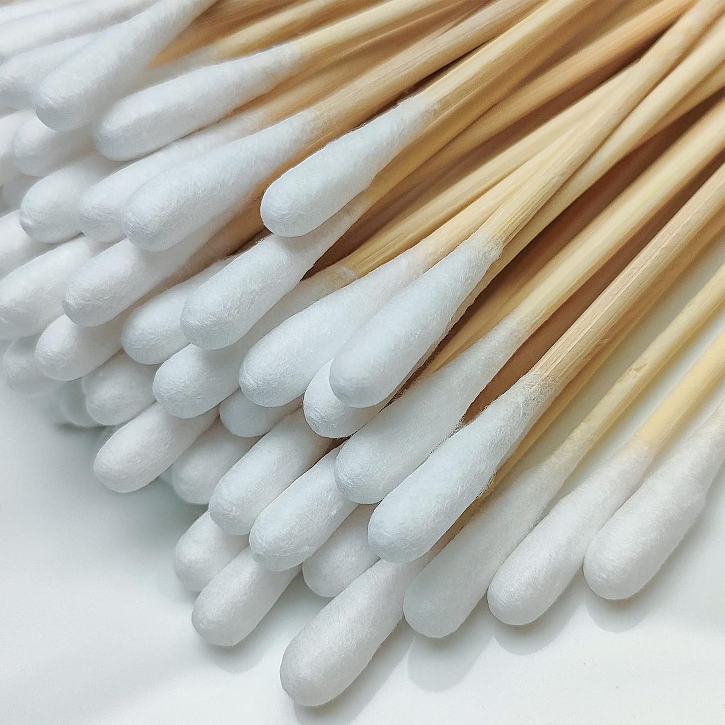 Long Cotton Swabs - 500 Count Biodegradable Bamboo Tips for Cleaning & Makeup | 6 Inch Storage Case