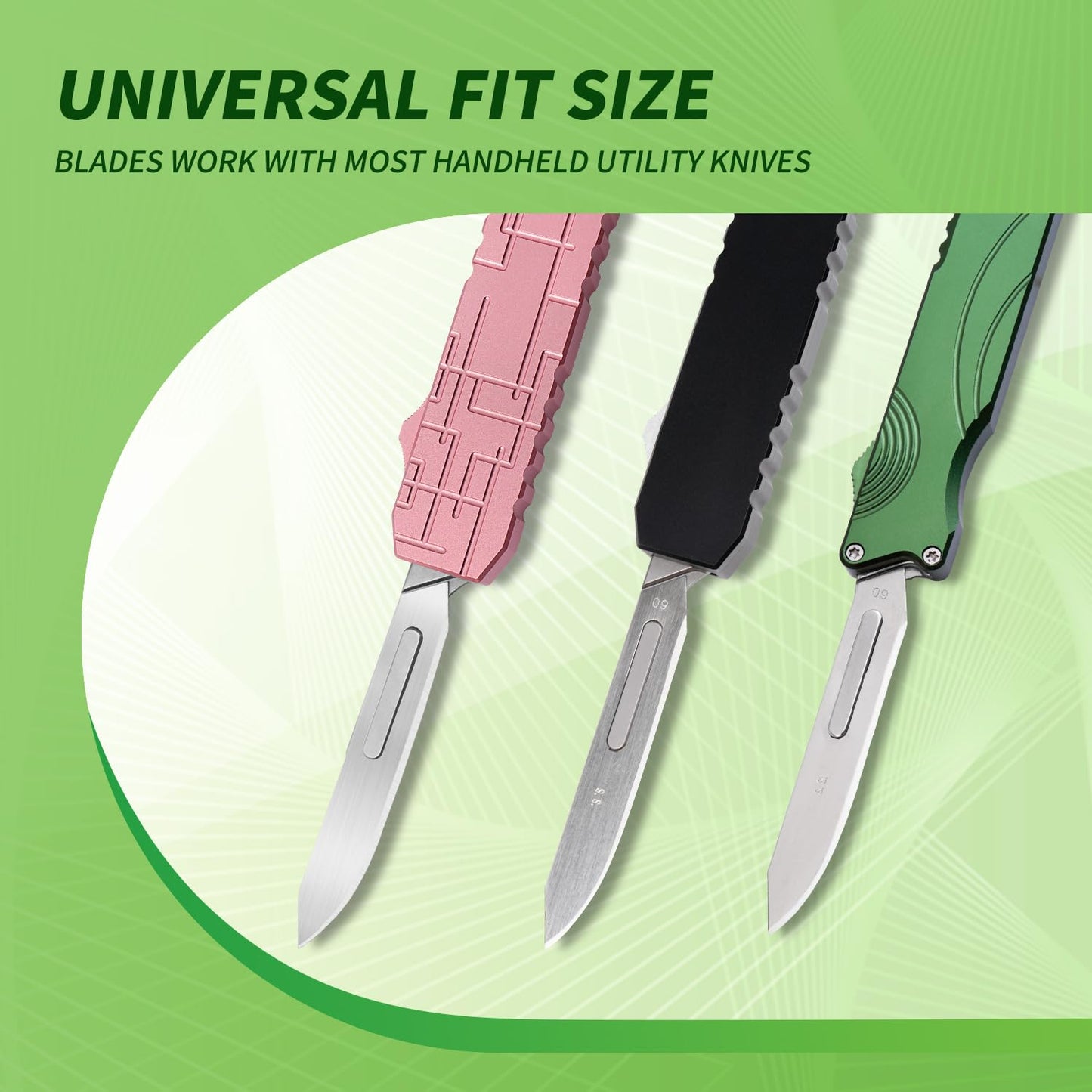 50pcs #60 Scalpel Blades Replacement, Utility Knife Stainless Steel Blades, Blades for Precision Cutting Craft Use & DIY Projects