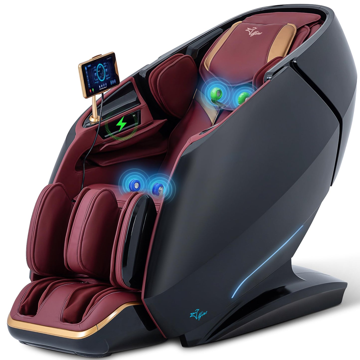 Alfine A860 Full Body 4D Massage Chair - Intelligent Health Detection, Dual-Core System, Zero Gravity Recline, Premium Leather, Customizable Programs, Smartphone Control (Black)