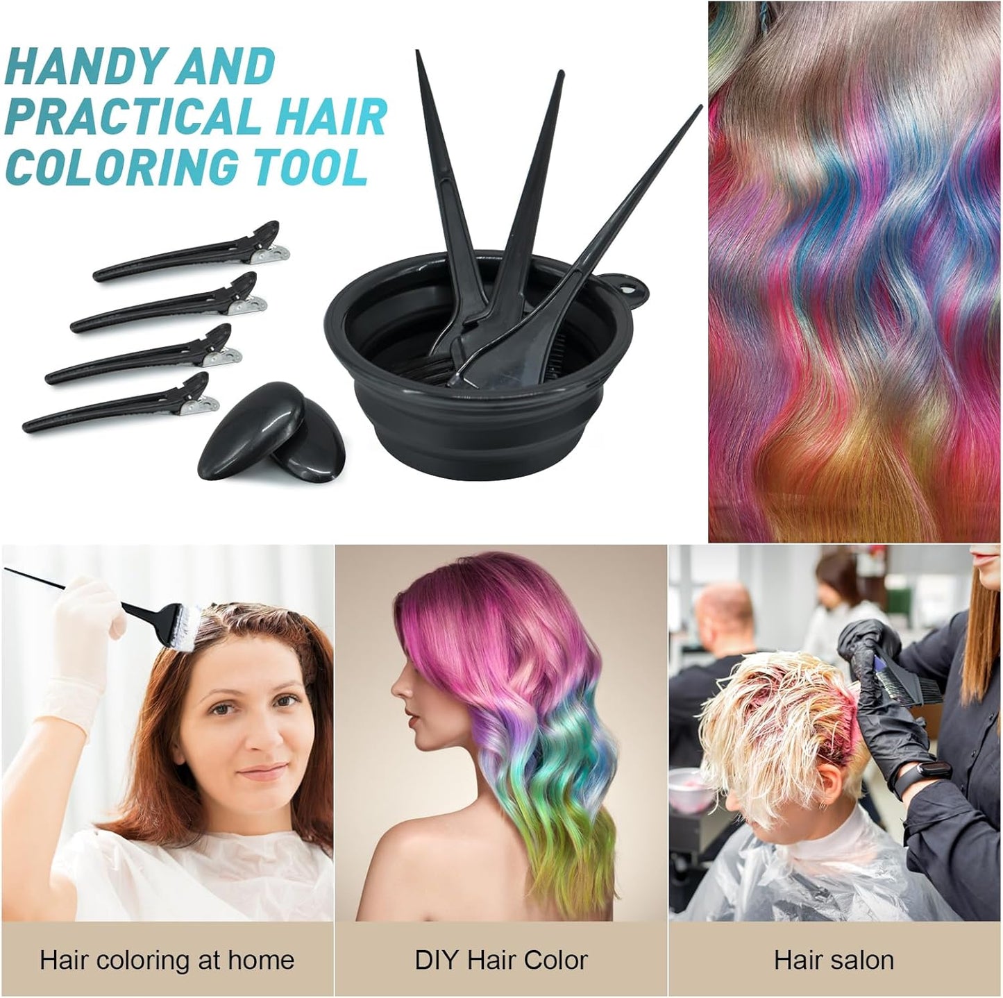Xarchy Hair Bleach Kit - 10 Pc Professional Coloring Set with Dye Brush, Bowl & Earmuffs | Perfect for Salon Highlights