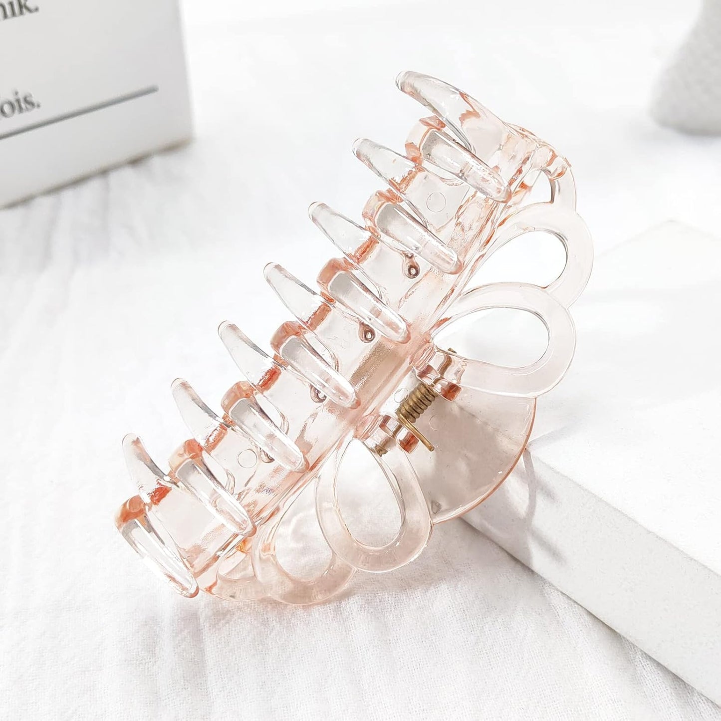 Clear Hair Clips for Women - 4 Pack Butterfly Banana Clips | 3.5 Inch Non-Slip Strong Hold for Thick or Thin Hair
