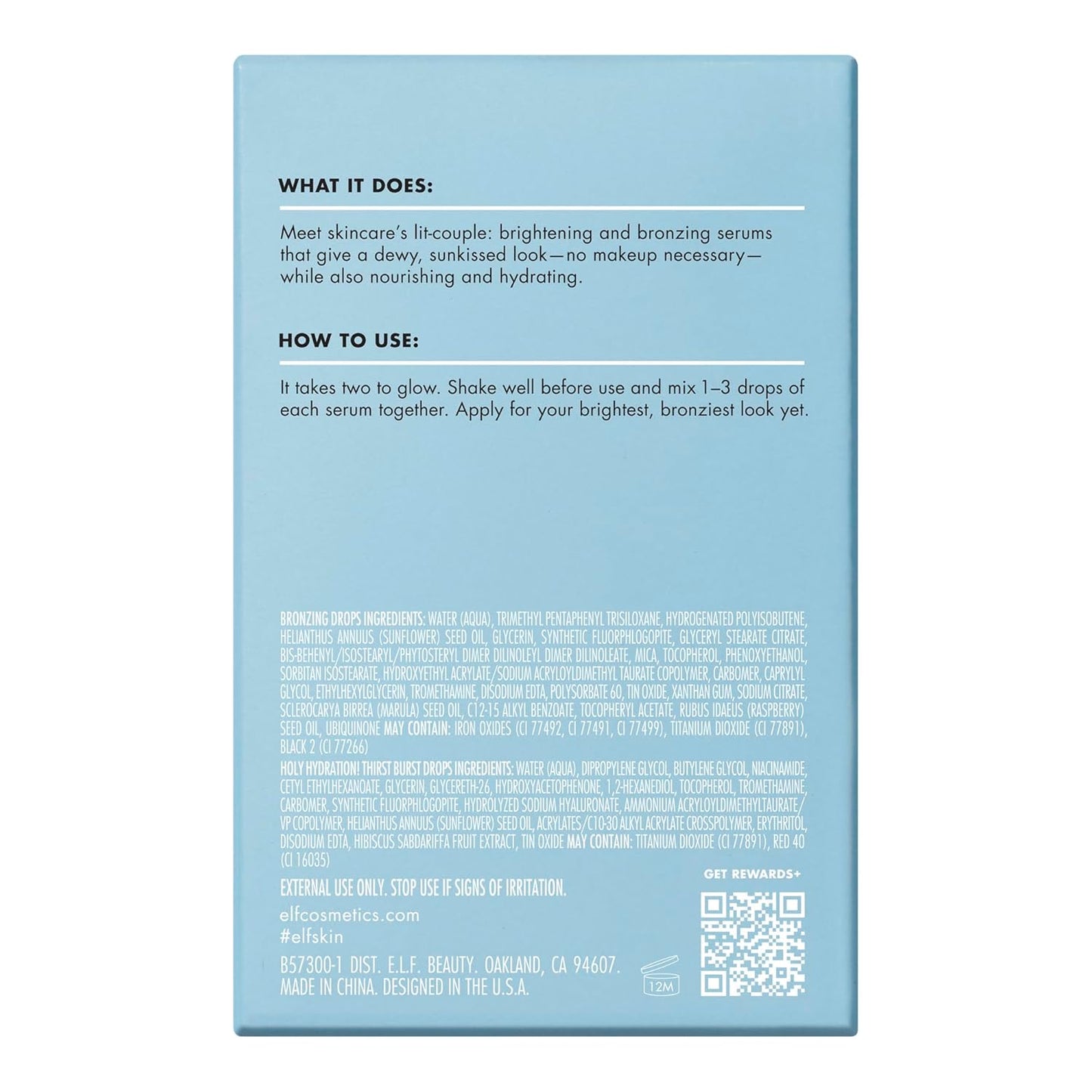 e.l.f. SKIN Holy Hydration Drops Duo - Thirst Burst & Bronzing Skincare Set for Dewy, Sun-Kissed Glow | Vegan & Cruelty-Free
