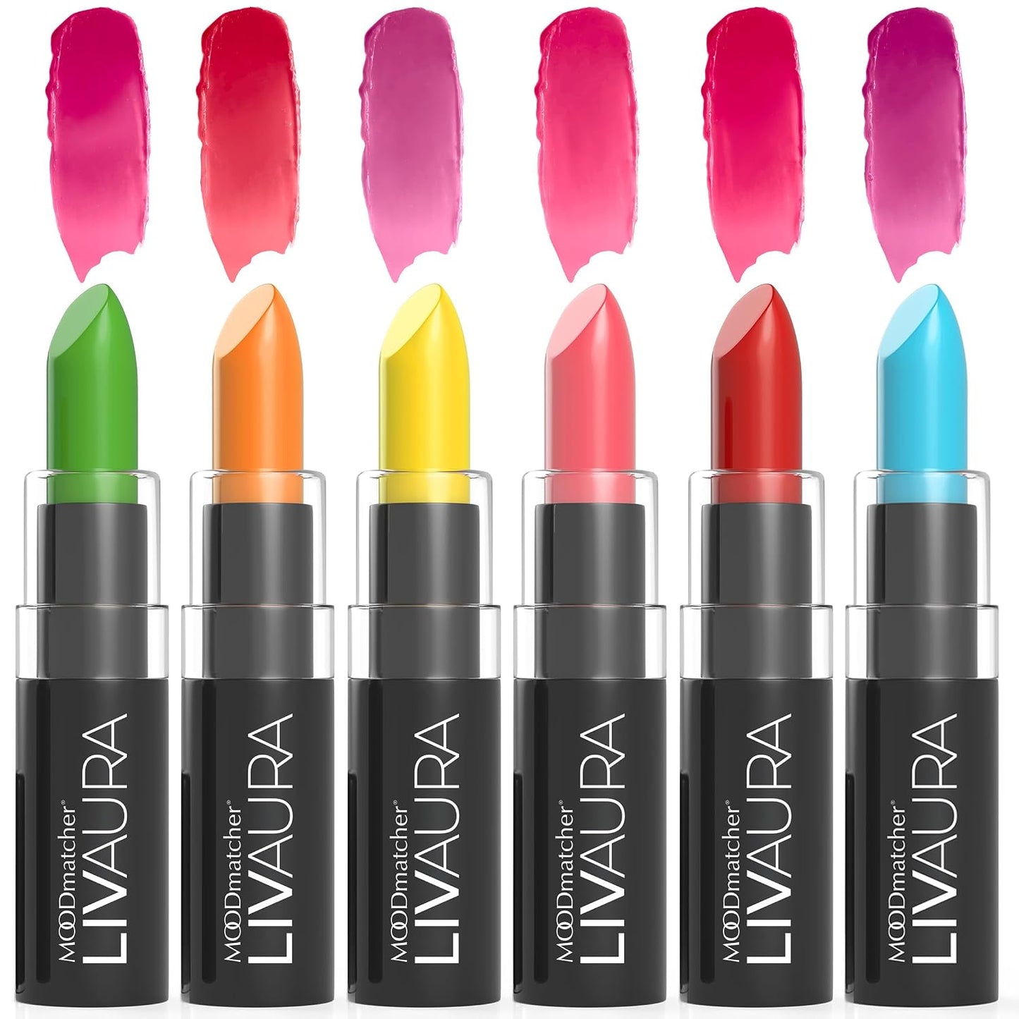 LIVAURA Color Changing Lipstick Set - Long Lasting, Moisturizing Cream, Smudge Proof | 6 Pack