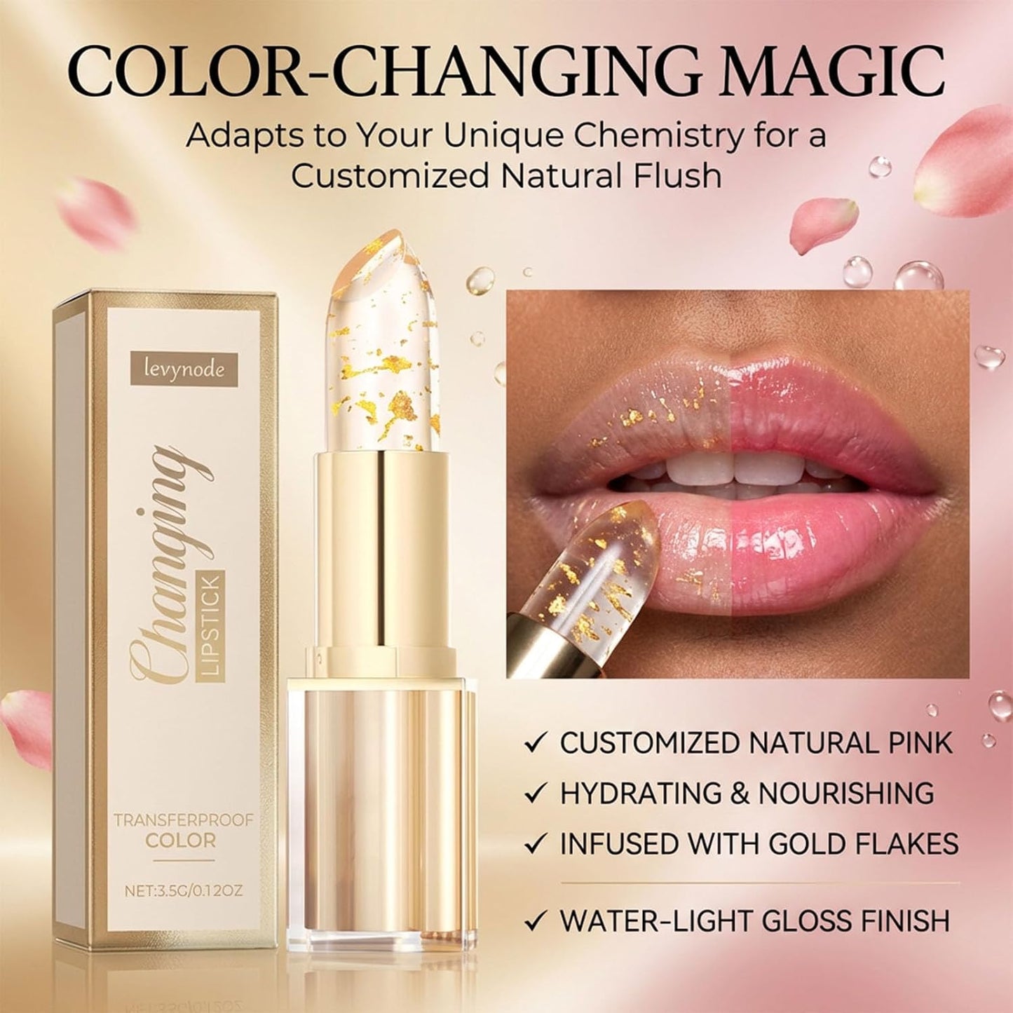 Color Changing Lipstick - PH Activated Tint Balm for All Skin Tones | Long-Lasting Moisturizing Glow (1pc)