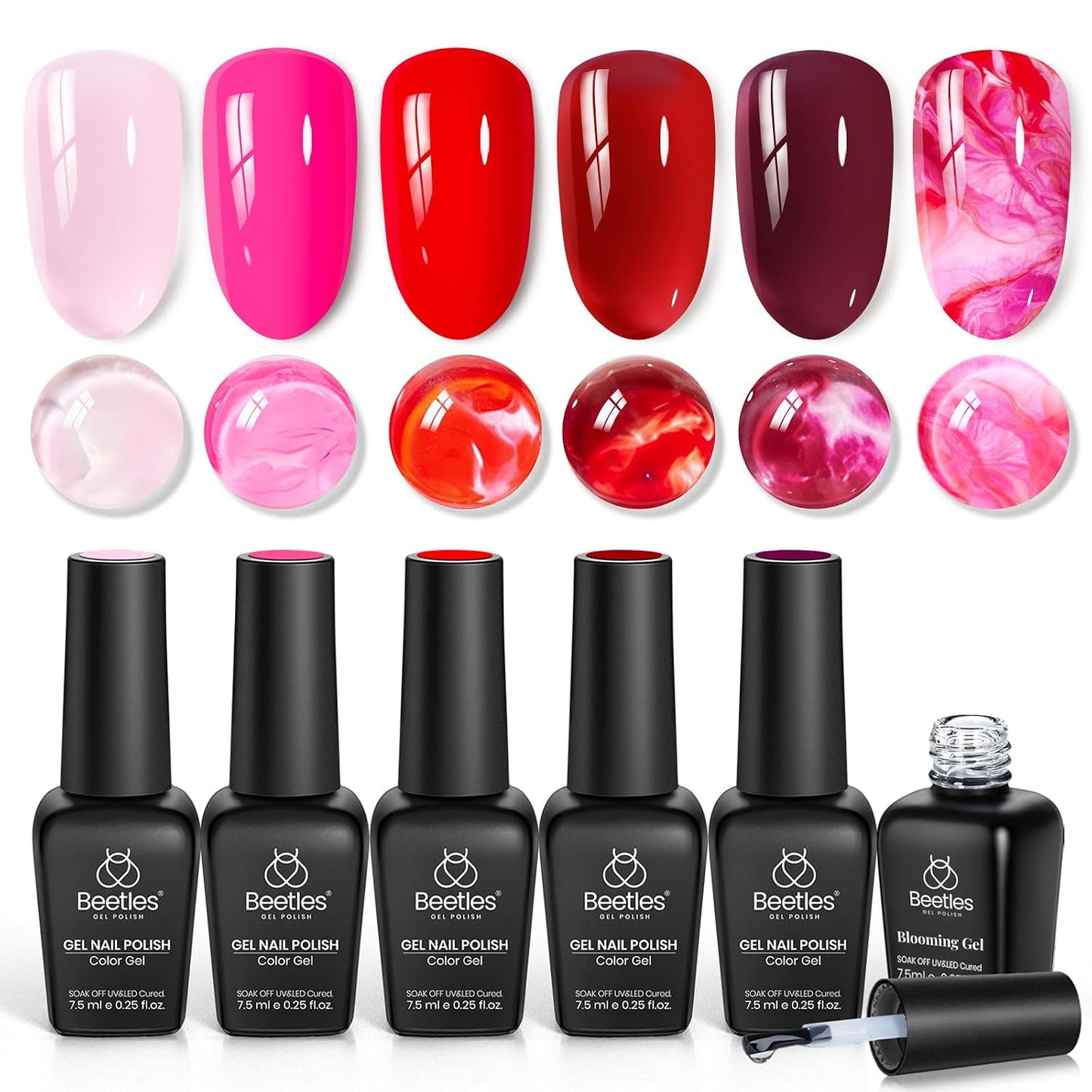 Neon Gel Nail Polish Set - 6 Vibrant Summer Colors | Sheer Translucent Effect for UV French Nail Art