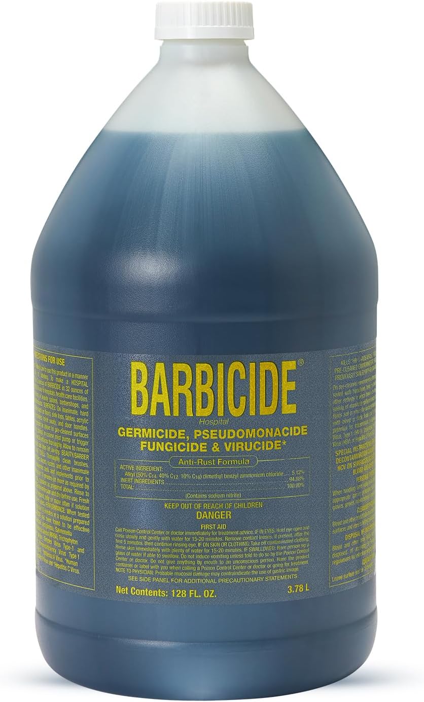 Barbicide Disinfectant Concentrate - Hospital-Grade Germicide for Salons | 16 Fl Oz Pint, Anti-Rust Solution for Tools